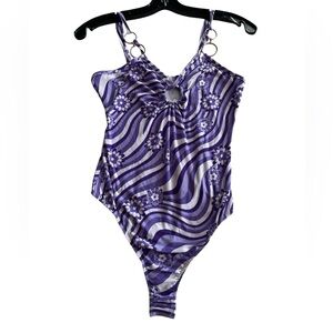 NWT-Purple and White Floral Bodysuit